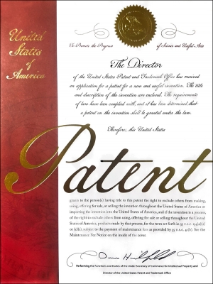 미국 특허증(United States patent certificate)